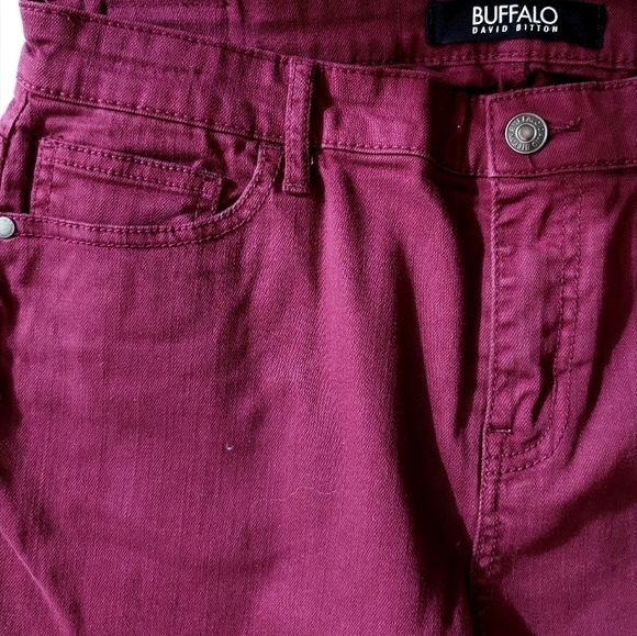 NWT Buffalo David Bitton Slim Straight Jeans Merlot Mid Rise - Picture 4 of 7